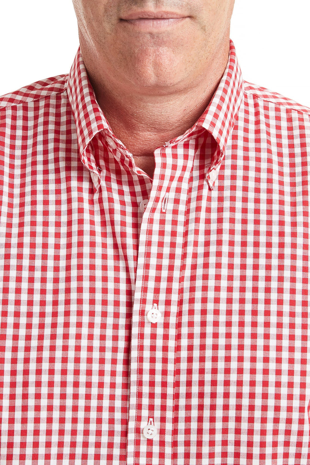 Men's Red Wide Gingham Shirt Cotton, Classic Fit Button-Down, Chest Pocket Castaway Chase Men's Red Wide Gingham Shirt Cotton, Classic Fit Button-Down, Chest Pocket Castaway Chase