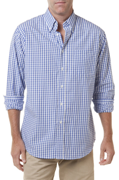 Chase Shirt Wide Gingham Royal - MENS SPORT SHIRTS - Castaway Nantucket Island