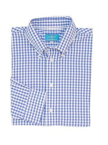 Chase Shirt Wide Gingham Royal - MENS SPORT SHIRTS - Castaway Nantucket Island