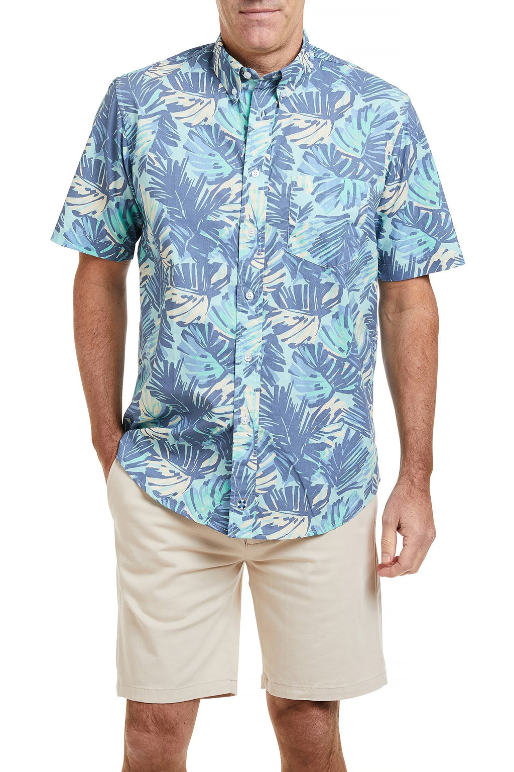Chase Short Short Sleeve Leeward Print MENS SPORT SHIRTS Castaway Nantucket Island