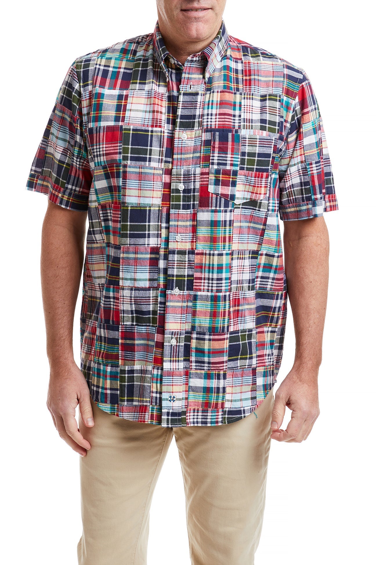 Chase Short Sleeve Shirt Chancellor Patch Madras MENS SPORT SHIRTS Castaway Nantucket Island