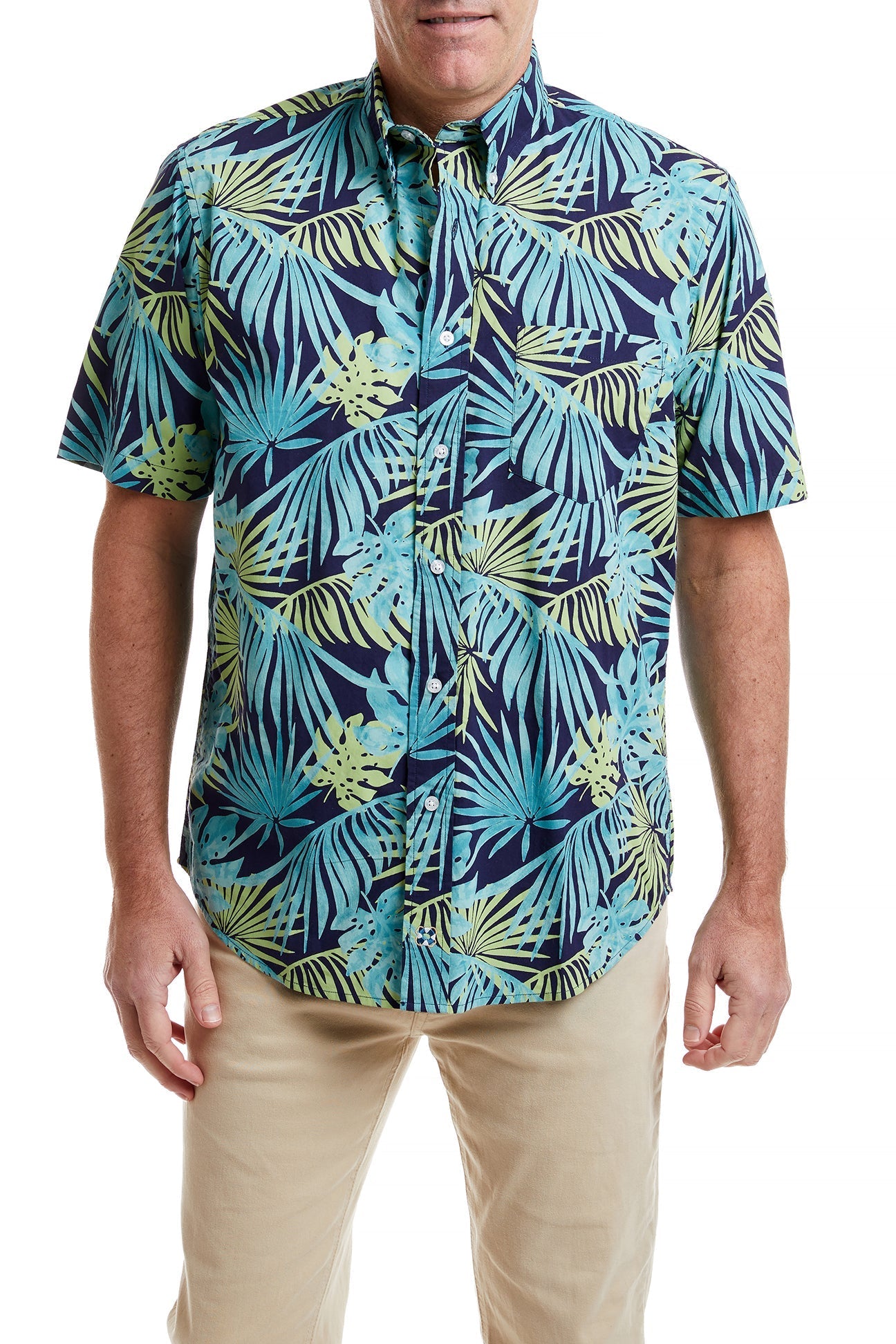 Chase Short Sleeve Shirt Frond Print MENS SPORT SHIRTS Castaway Nantucket Island