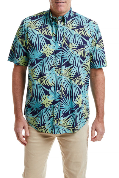 Chase Short Sleeve Shirt Frond Print MENS SPORT SHIRTS Castaway Nantucket Island