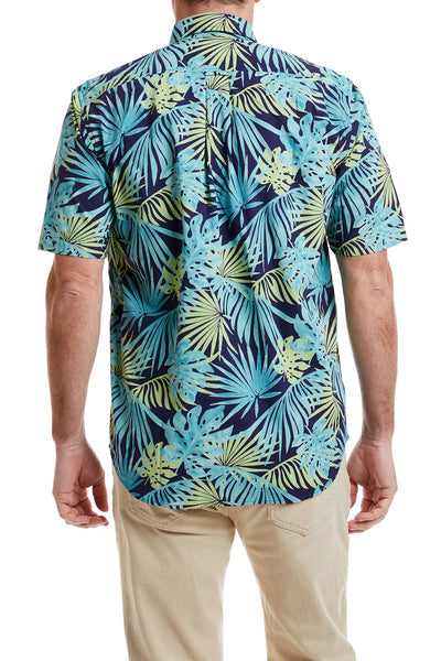 Chase Short Sleeve Shirt Frond Print MENS SPORT SHIRTS Castaway Nantucket Island