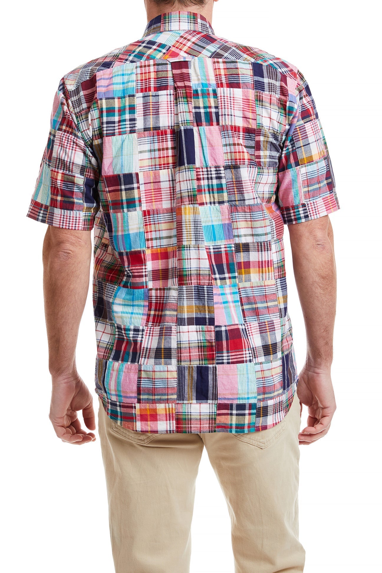 Chase Short Sleeve Shirt Hingham Patch Madras MENS SPORT SHIRTS Castaway Nantucket Island