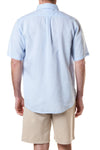 Chase Short Sleeve Shirt Powder Blue Linen - MENS TOPS - Castaway Nantucket Island