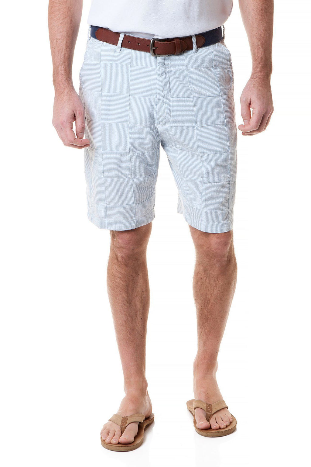 Cisco Short Blue Seersucker Patch - Castaway Nantucket Island