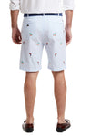 Cisco Short Blue Seersucker with Palms Hammock & Parrot MENS EMBROIDERED SHORTS Castaway Nantucket Island