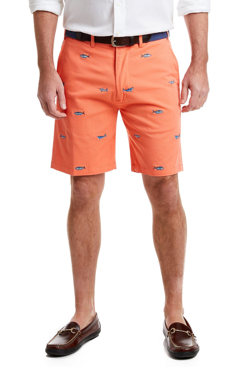 Cisco Short Coral with Grand Slam MENS EMBROIDERED SHORTS Castaway Nantucket Island