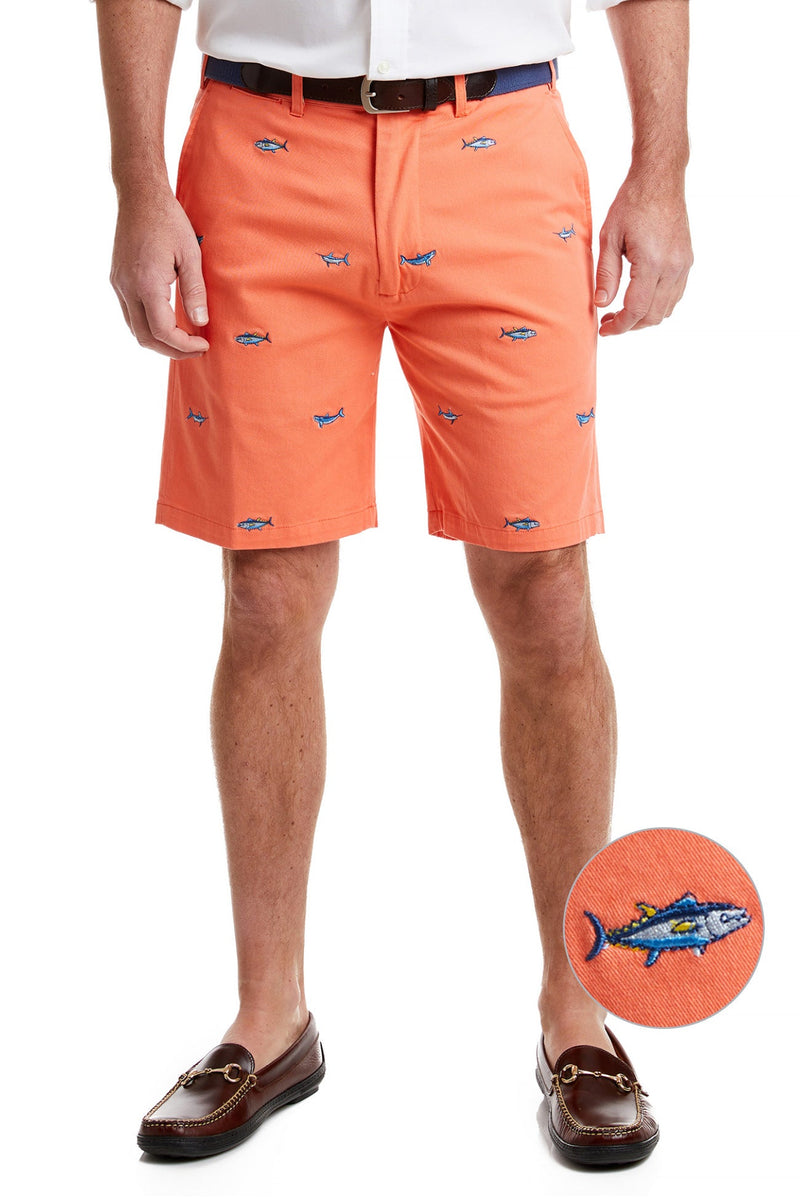 Cisco Short Coral with Grand Slam MENS EMBROIDERED SHORTS Castaway Nantucket Island