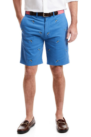 Cisco Short Deep Ocean Blue with Sailfish MENS EMBROIDERED SHORTS Castaway Nantucket Island