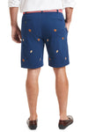 Cisco Short Nantucket Navy with Turkey & Football MENS EMBROIDERED SHORTS Castaway Nantucket Island