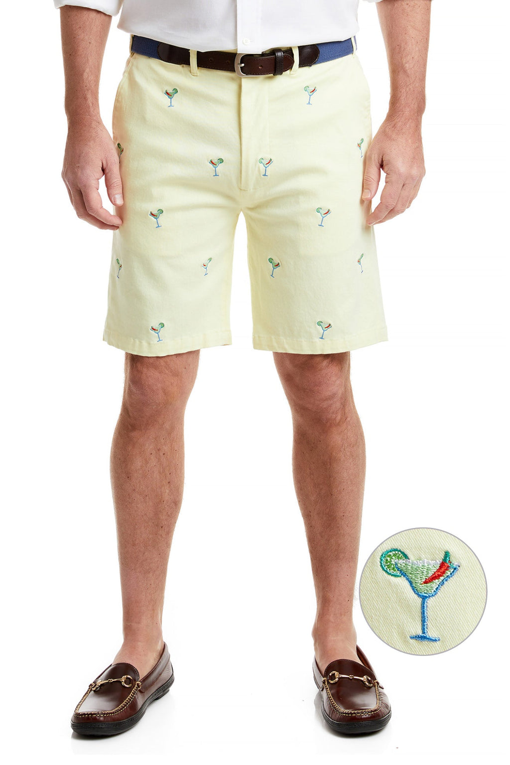 Cisco Short Neon Yellow with Spicy Margarita MENS EMBROIDERED SHORTS Castaway Nantucket Island