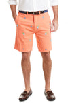 Cisco Short Stretch Twill Coral with Fin & Tonic MENS EMBROIDERED SHORTS Castaway Nantucket Island
