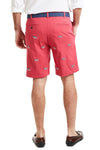 Cisco Short Stretch Twill Hurricane Red with American Map MENS EMBROIDERED SHORTS Castaway Nantucket Island