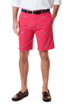 Cisco Short Stretch Twill Hurricane Red with Blue Crab - Castaway Nantucket Island