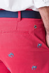 Cisco Short Stretch Twill Hurricane Red with Blue Crab - Castaway Nantucket Island