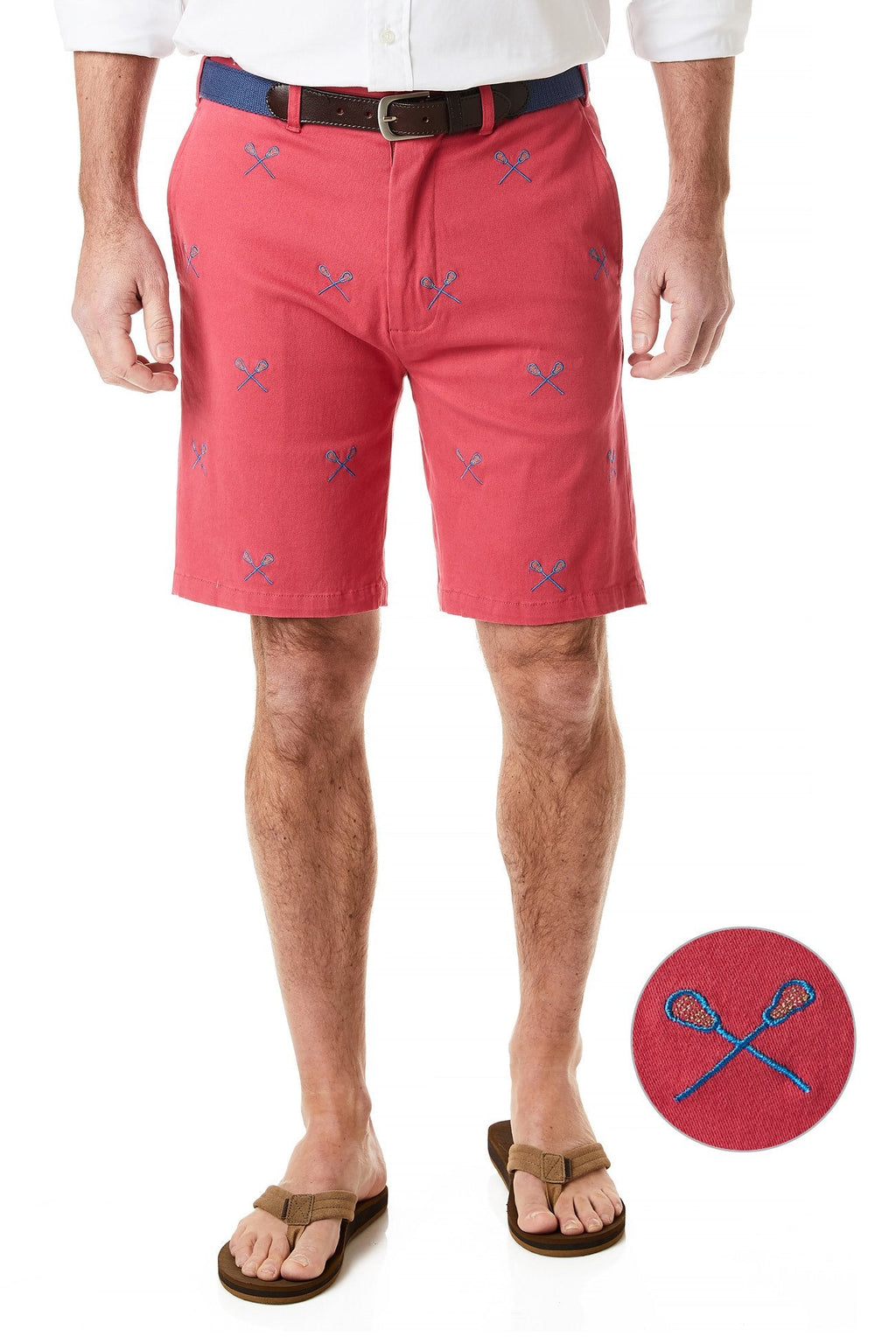 Cisco Short Stretch Twill Hurricane Red with Lacrosse - Castaway Nantucket Island