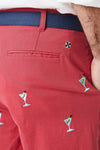 Cisco Short Stretch Twill Hurricane Red with Martini - Castaway Nantucket Island