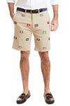 Cisco Short Stretch Twill Khaki with World Cup MENS EMBROIDERED SHORTS Castaway Nantucket Island