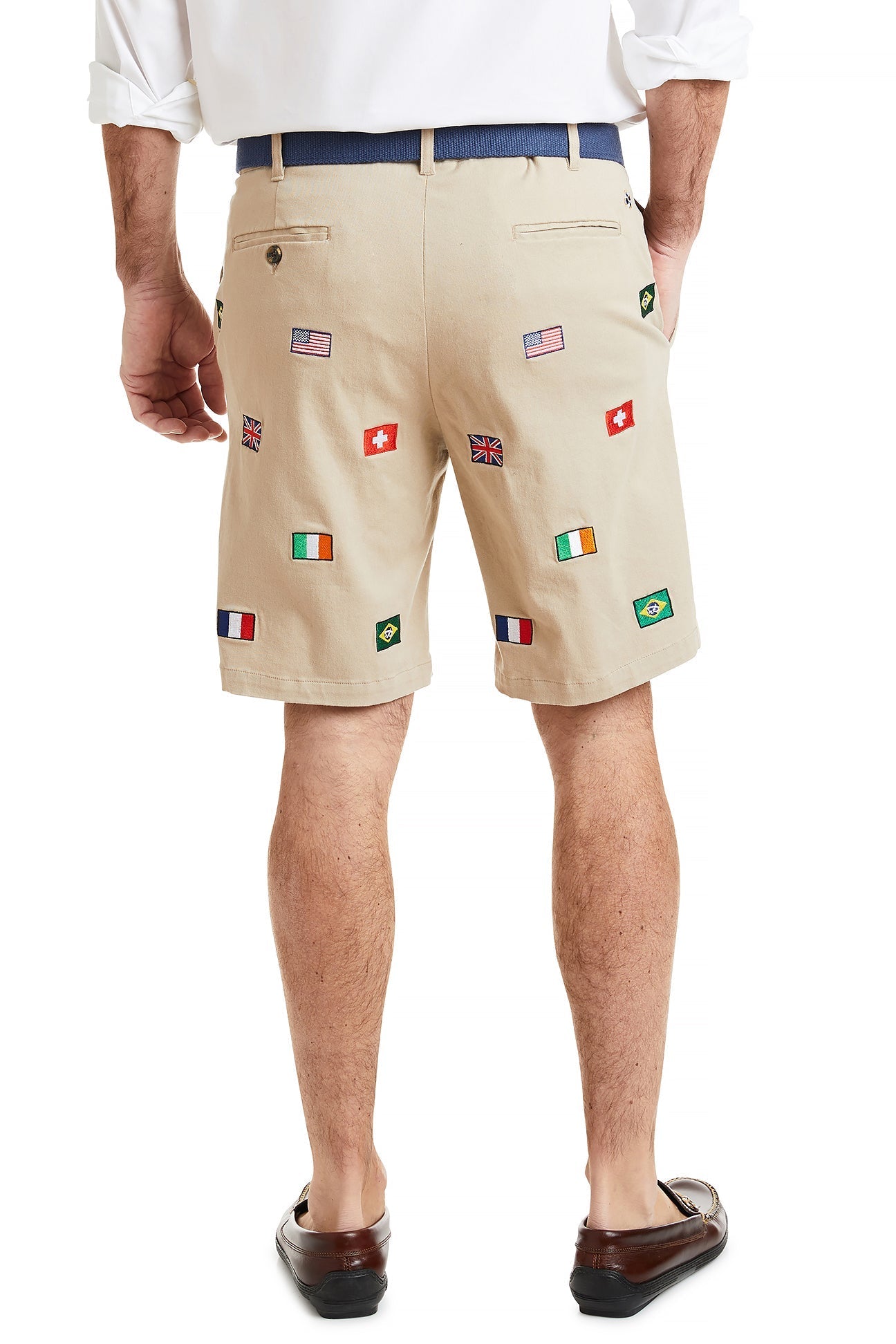 Cisco Short Stretch Twill Khaki with World Cup MENS EMBROIDERED SHORTS Castaway Nantucket Island