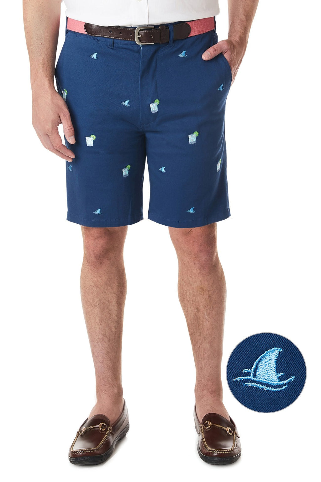 Cisco Short Stretch Twill Nantucket Navy with Fin & Tonic - Castaway Nantucket Island
