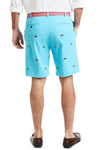 Cisco Short Stretch Twill Neon Caribbean Blue with Jeeps MENS EMBROIDERED SHORTS Castaway Nantucket Island