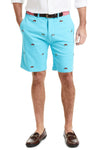 Cisco Short Stretch Twill Neon Caribbean Blue with Jeeps MENS EMBROIDERED SHORTS Castaway Nantucket Island
