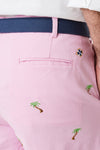 Cisco Short Stretch Twill Pink with Palm Tree - Castaway Nantucket Island