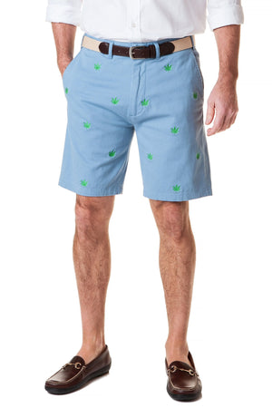 Cisco Short Stretch Twill Slate with Pot Leaf - Castaway Nantucket Island