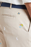 Cisco Short Stretch Twill Stone with Easter Eggs & Bunny MENS EMBROIDERED SHORTS Castaway Nantucket Island