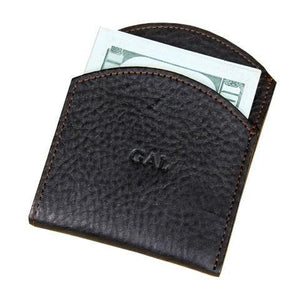 Col. Littleton Front Pocket Wallet Black Leather - MENS ACCESSORIES - Castaway Nantucket Island