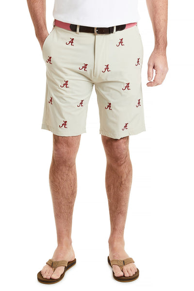 Collegiate ACKformance Short Khaki with Alabama MENS EMBROIDERED SHORTS Castaway Nantucket Island