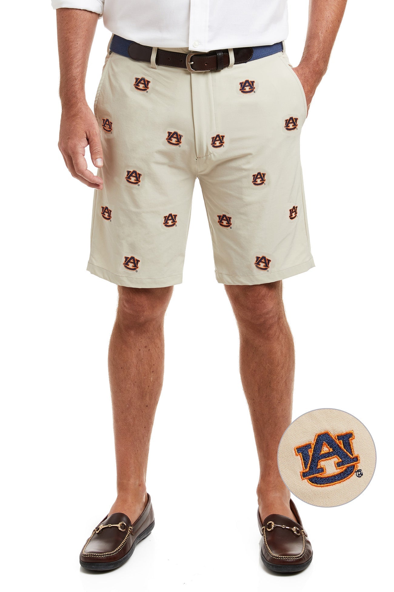 Collegiate ACKformance Short Khaki with Auburn University MENS EMBROIDERED SHORTS Castaway Nantucket Island