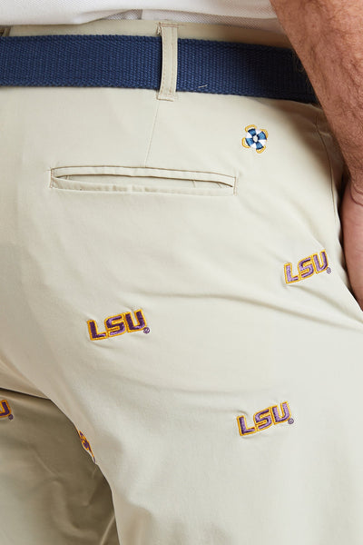 Collegiate ACKformance Short Khaki with LSU MENS EMBROIDERED SHORTS Castaway Nantucket Island