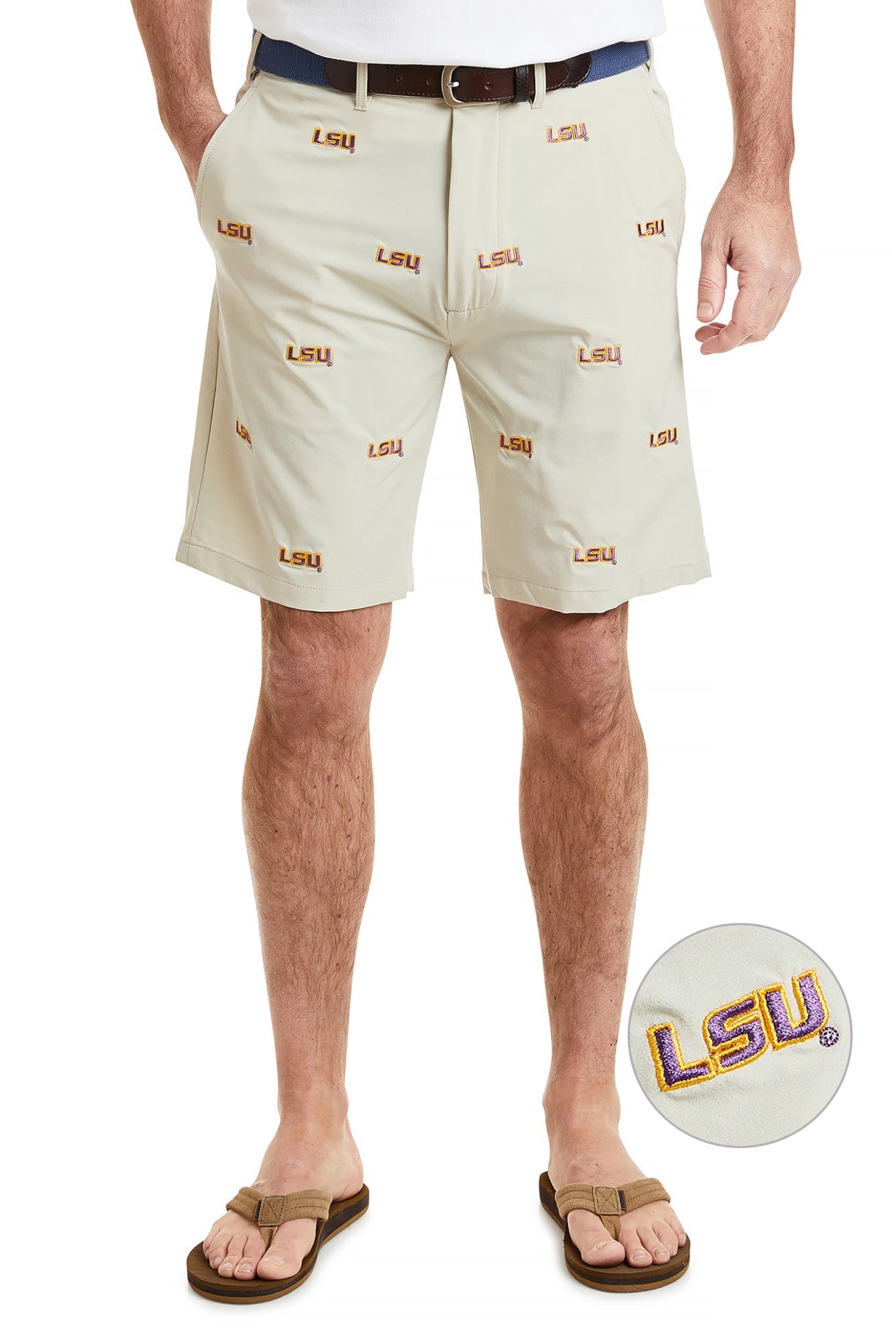 Collegiate ACKformance Short Khaki with LSU MENS EMBROIDERED SHORTS Castaway Nantucket Island