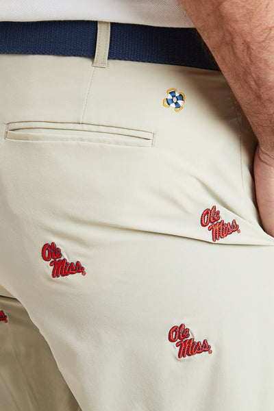 Collegiate ACKformance Short Khaki with Ole Miss MENS EMBROIDERED SHORTS Castaway Nantucket Island