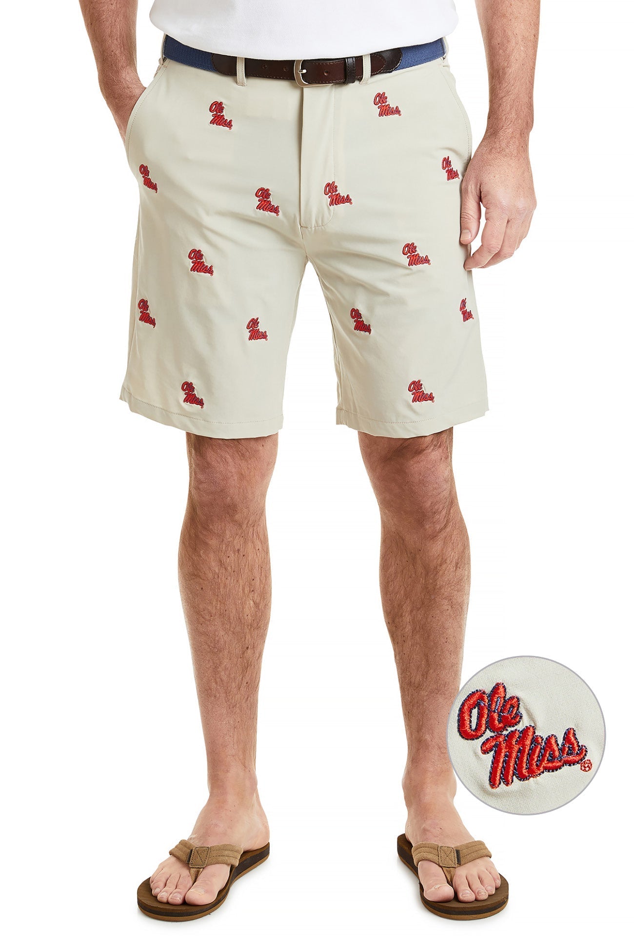 Collegiate ACKformance Short Khaki with Ole Miss MENS EMBROIDERED SHORTS Castaway Nantucket Island