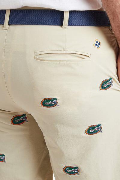 Collegiate ACKformance Short Khaki with University of Florida Gators MENS EMBROIDERED SHORTS Castaway Nantucket Island