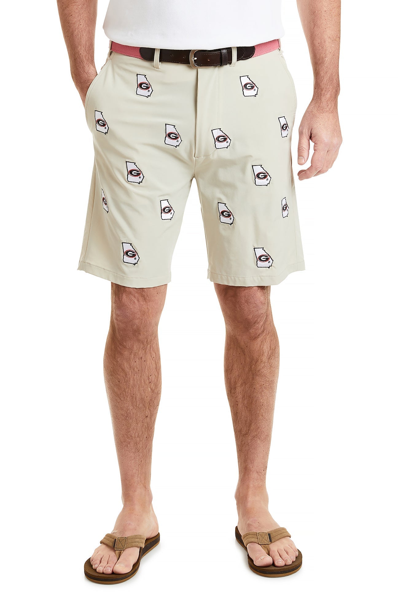 Collegiate ACKformance Short Khaki with UGA MENS EMBROIDERED SHORTS Castaway Nantucket Island