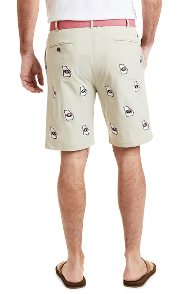 Collegiate ACKformance Short Khaki with UGA MENS EMBROIDERED SHORTS Castaway Nantucket Island