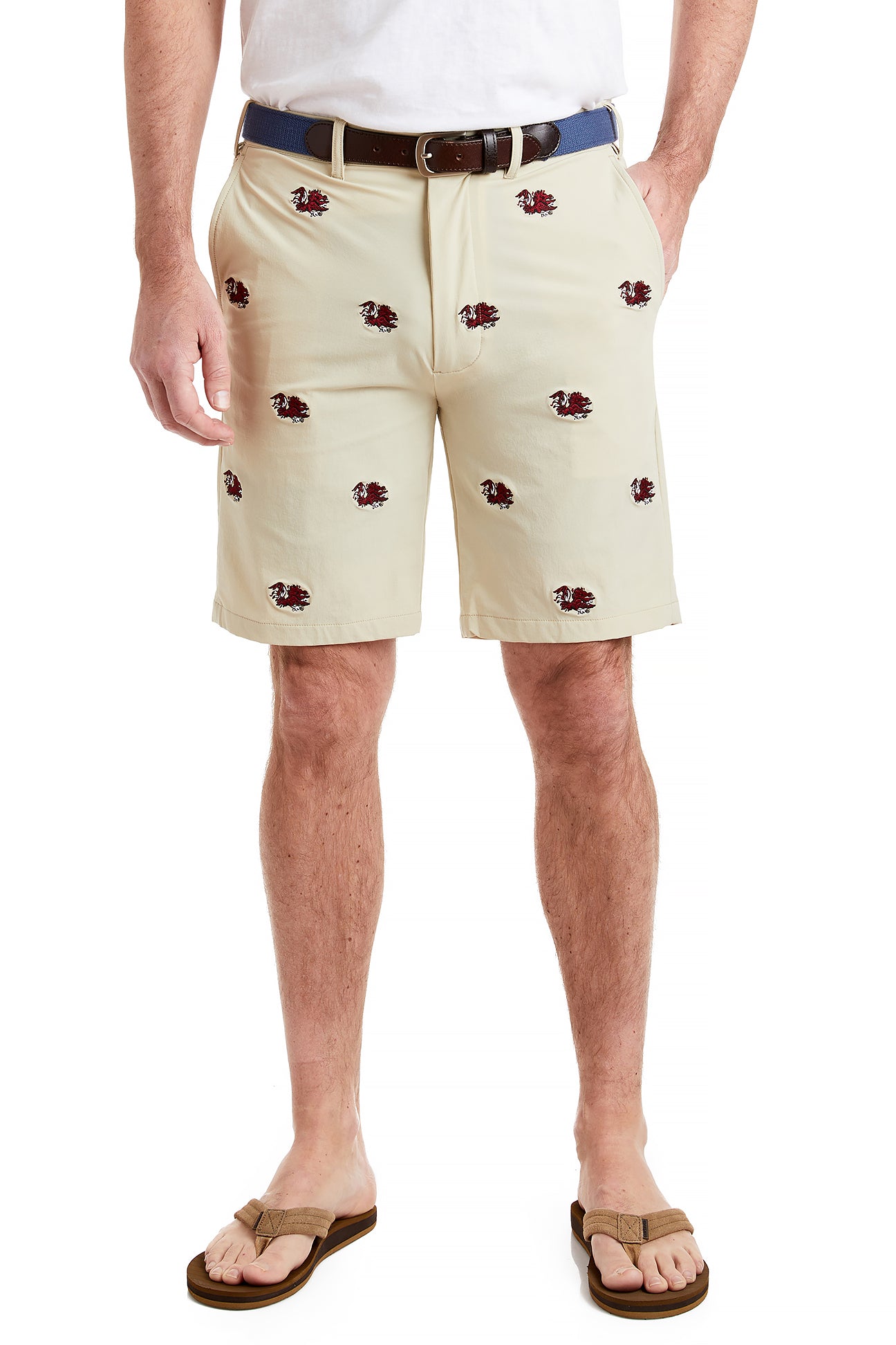 Collegiate ACKformance Short Khaki with University of South Carolina Gamecocks MENS EMBROIDERED SHORTS Castaway Nantucket Island