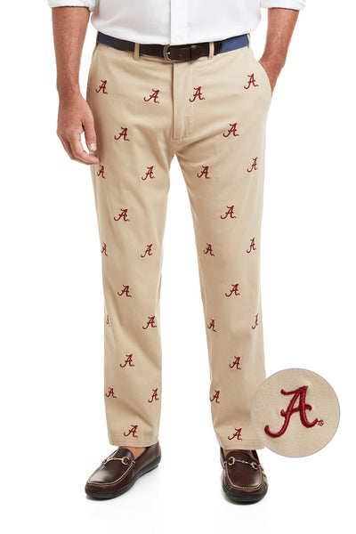 Mens Collegiate Performance Pant Khaki with Alabama – Castaway