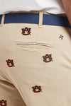 Collegiate Stretch Twill Pant Khaki with Auburn MENS EMBROIDERED PANTS Castaway Nantucket Island