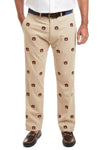 Collegiate Stretch Twill Pant Khaki with Auburn MENS EMBROIDERED PANTS Castaway Nantucket Island