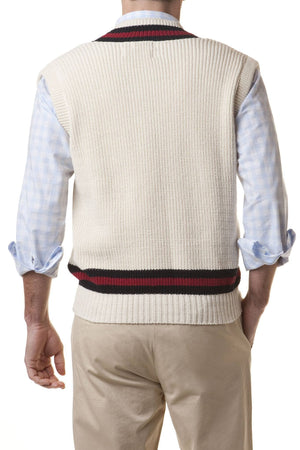 Cricket Vest Cream With Trim - MENS OUTERWEAR - Castaway Nantucket Island