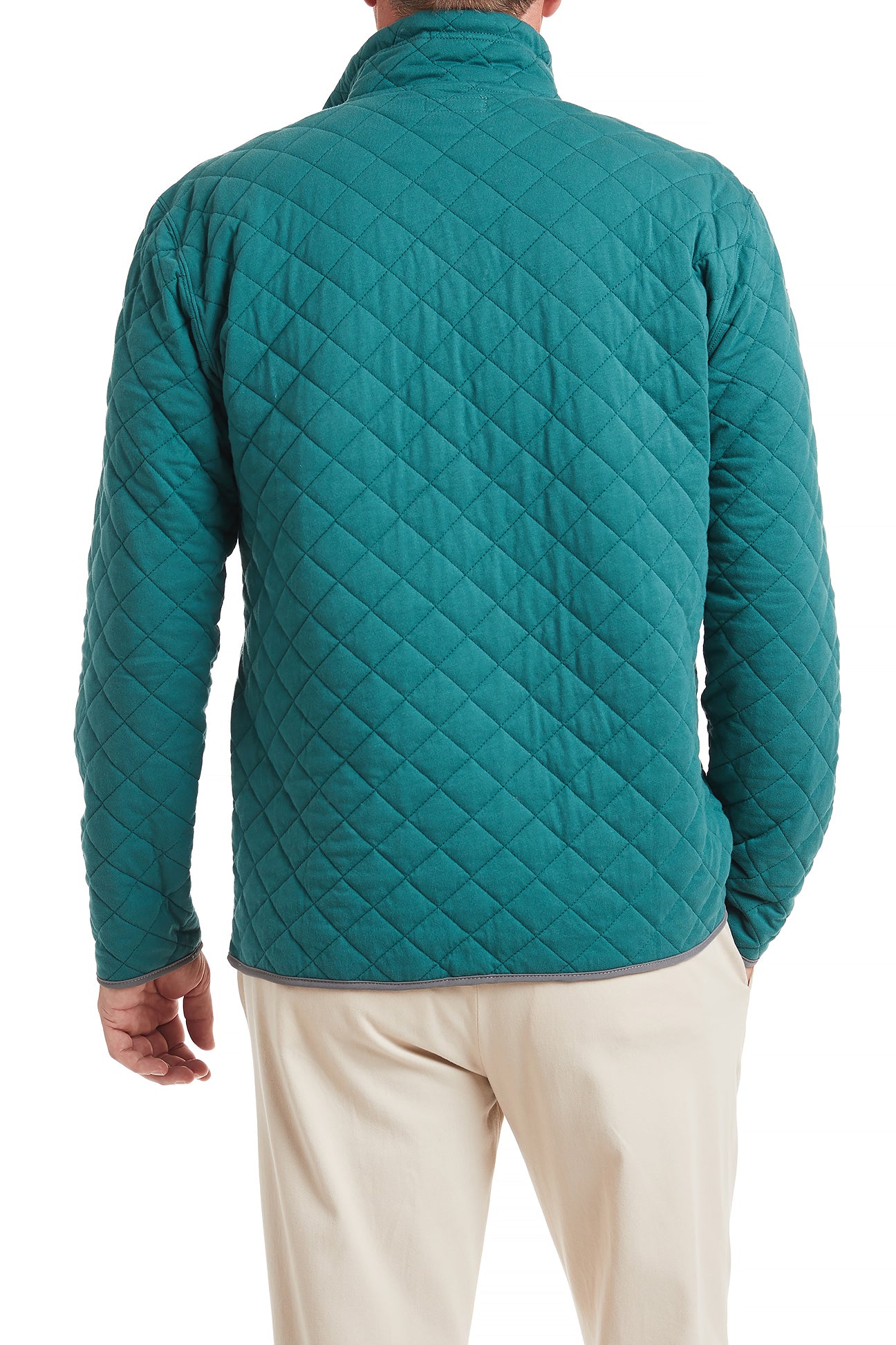 Cross Rip Quilted Sweatshirt Hunter MENS OUTERWEAR Castaway Nantucket Island