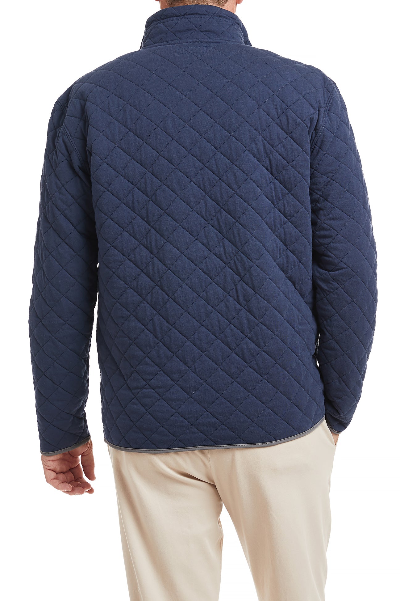 Cross Rip Quilted Sweatshirt Nantucket Navy MENS OUTERWEAR Castaway Nantucket Island