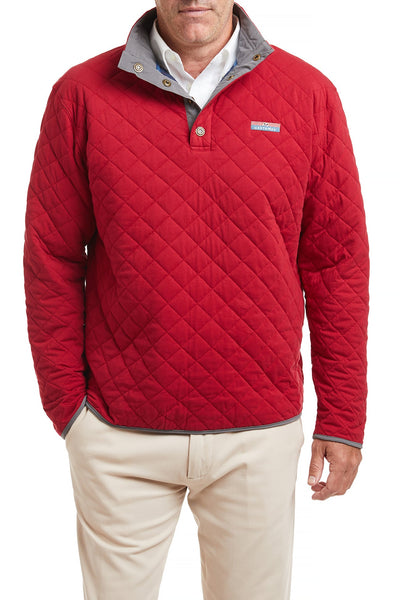 Cross Rip Quilted Sweatshirt Regatta Red MENS OUTERWEAR Castaway Nantucket Island