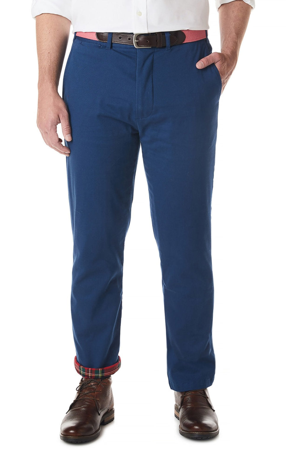 Flannel Lined Nantucket Navy Harbor Pant With Royal Stewart Tartan - Castaway Nantucket Island